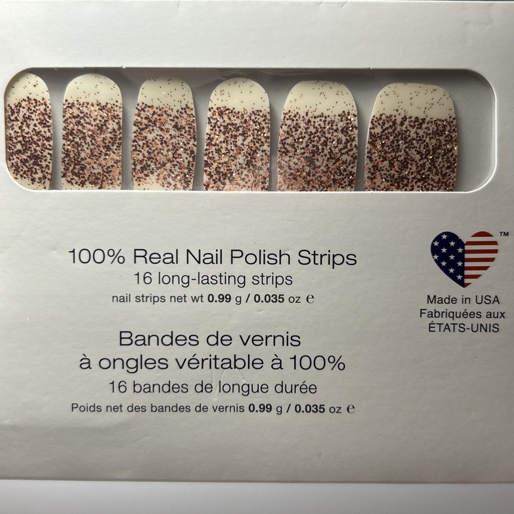 Color Street Nail Polish Strips Coming Up Rose Gold Glitter Dipped Sparkle